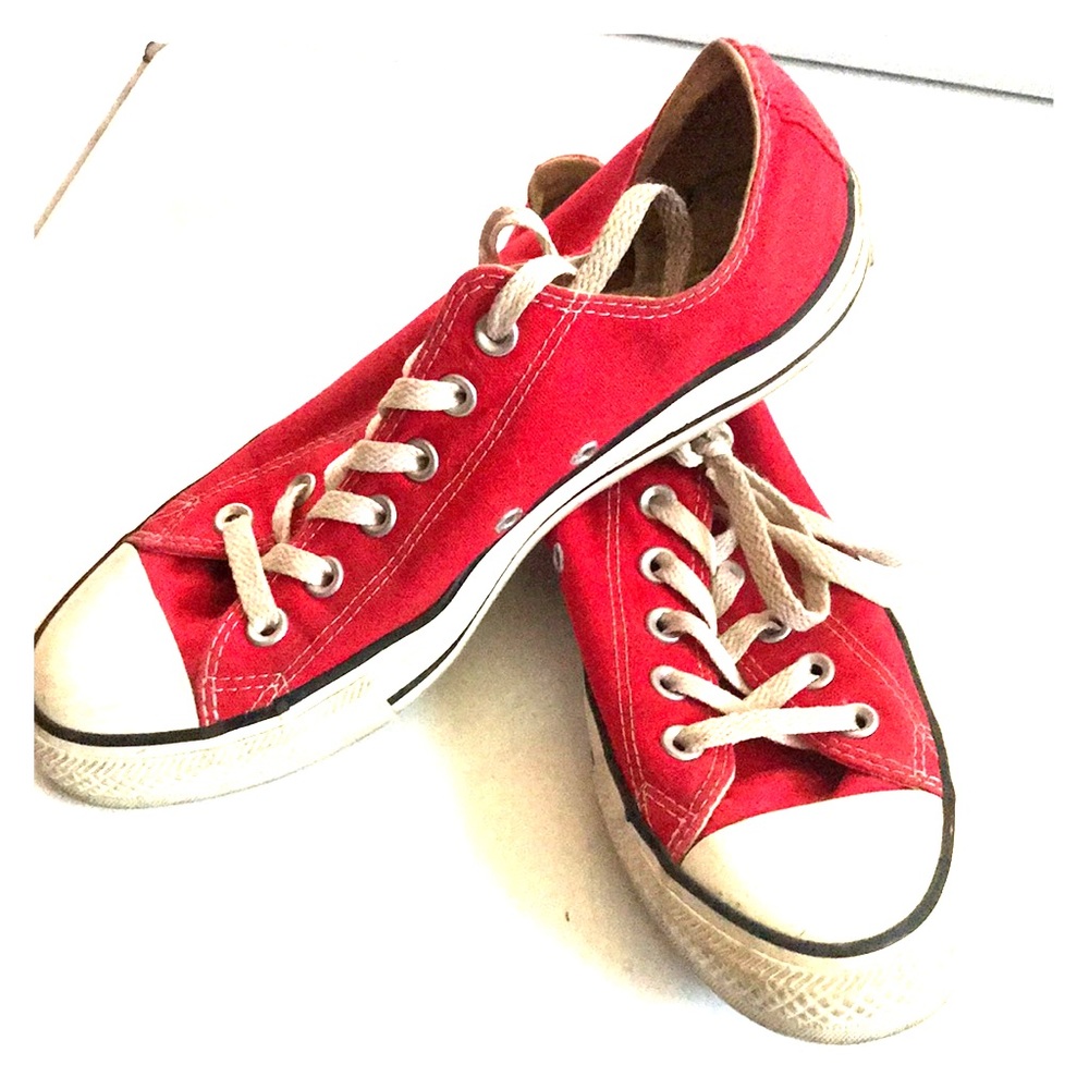 Lightly worn Red All star Converses .